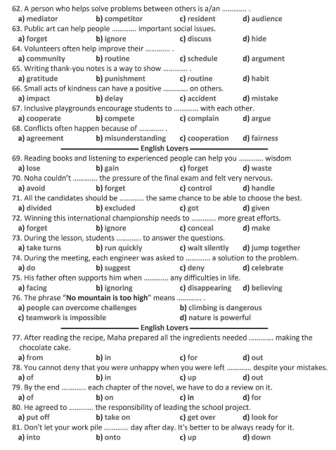 مراجعة انجليزي تانية ثانوي1